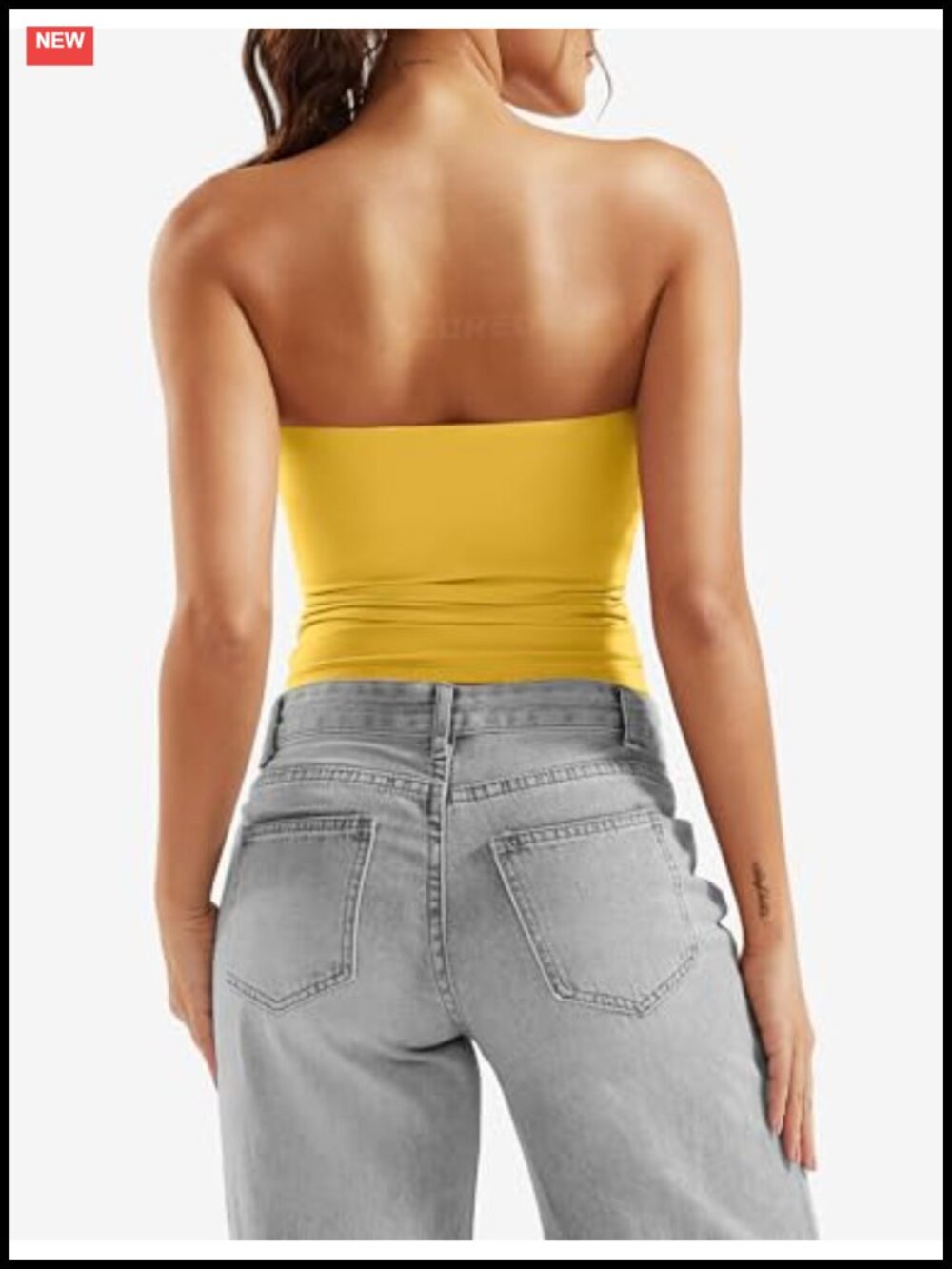 Double Lined Stretchy Tube Top | Strapless Y2K Crop Top | Going Out - Picture 3 of 6